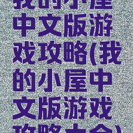 我的小屋中文版游戏攻略(我的小屋中文版游戏攻略大全)