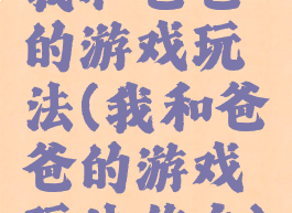 我和爸爸的游戏玩法(我和爸爸的游戏玩法作文)