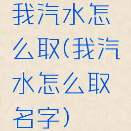 我汽水怎么取(我汽水怎么取名字)