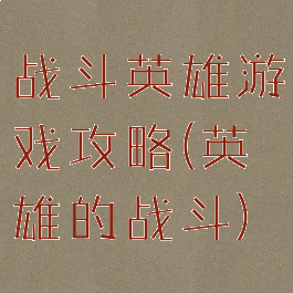 战斗英雄游戏攻略(英雄的战斗)