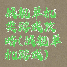 战舰单机类游戏攻略(战舰单机游戏)