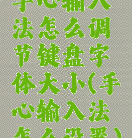 手心输入法怎么调节键盘字体大小(手心输入法怎么设置)
