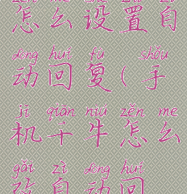 手机端千牛怎么设置自动回复(手机千牛怎么改自动回复内容)