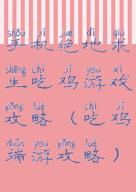 手机绝地求生吃鸡游戏攻略(吃鸡端游攻略)