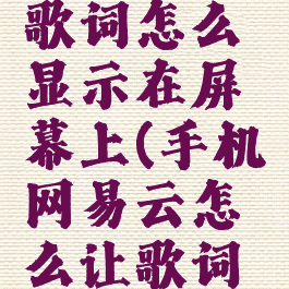 手机上网易云音乐歌词怎么显示在屏幕上(手机网易云怎么让歌词显示在屏幕上)