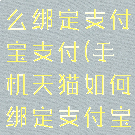 手机天猫怎么绑定支付宝支付(手机天猫如何绑定支付宝)