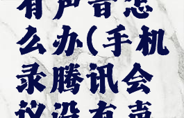 手机录腾讯会议没有声音怎么办(手机录腾讯会议没有声音怎么办,权限冲突)