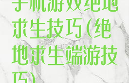 手机游戏绝地求生技巧(绝地求生端游技巧)