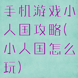手机游戏小人国攻略(小人国怎么玩)