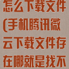 手机腾讯微云怎么下载文件(手机腾讯微云下载文件存在哪就是找不到)