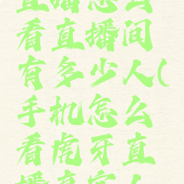 手机虎牙直播怎么看直播间有多少人(手机怎么看虎牙直播真实人数)