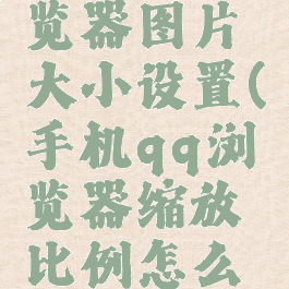 手机qq浏览器图片大小设置(手机qq浏览器缩放比例怎么设置)