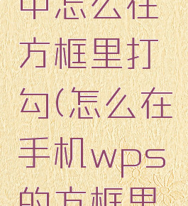 手机wps中怎么在方框里打勾(怎么在手机wps的方框里打勾)