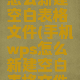 手机wps怎么新建空白表格文件(手机wps怎么新建空白表格文件夹)