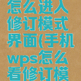 手机wps怎么进入修订模式界面(手机wps怎么看修订模式)