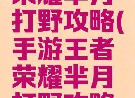 手游王者荣耀芈月打野攻略(手游王者荣耀芈月打野攻略技巧)