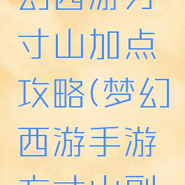手游版梦幻西游方寸山加点攻略(梦幻西游手游方寸山副本加点)