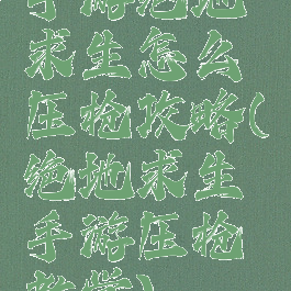 手游绝地求生怎么压枪攻略(绝地求生手游压枪教学)