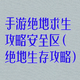 手游绝地求生攻略安全区(绝地生存攻略)