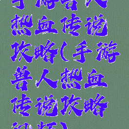 手游兽人热血传说攻略(手游兽人热血传说攻略视频)