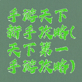 手游天下新手攻略(天下第一手游攻略)