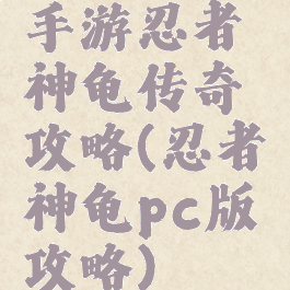 手游忍者神龟传奇攻略(忍者神龟pc版攻略)