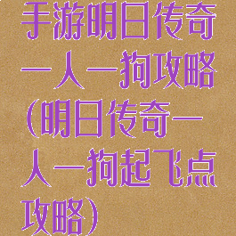 手游明日传奇一人一狗攻略(明日传奇一人一狗起飞点攻略)
