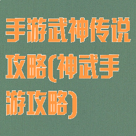 手游武神传说攻略(神武手游攻略)