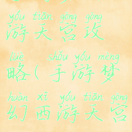 手游梦幻西游天宫攻略(手游梦幻西游天宫攻略图)