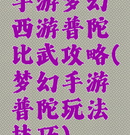 手游梦幻西游普陀比武攻略(梦幻手游普陀玩法技巧)