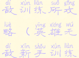 手游英雄无敌训练所攻略(英雄无敌新手训练营攻略)