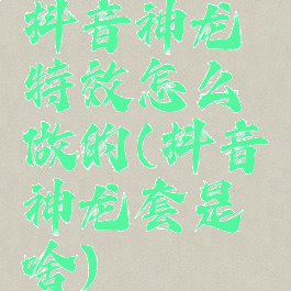 抖音神龙特效怎么做的(抖音神龙套是啥)