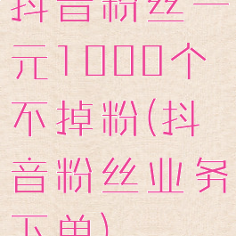 抖音粉丝一元1000个不掉粉(抖音粉丝业务下单)