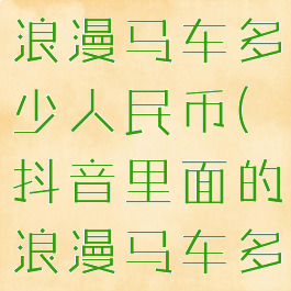 抖音上一个浪漫马车多少人民币(抖音里面的浪漫马车多少钱)
