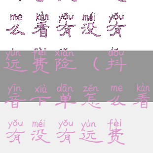 抖音买的怎么看有没有运费险(抖音下单怎么看有没有运费险)