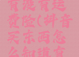 抖音买东西如何看有没有运费险(抖音买东西怎么知道有没有运费险)