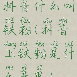 抖音什么叫铁粉(抖音上铁粉是什么意思)