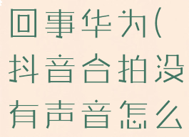 抖音合拍没有声音怎么回事华为(抖音合拍没有声音怎么回事华为手机)