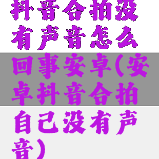 抖音合拍没有声音怎么回事安卓(安卓抖音合拍自己没有声音)
