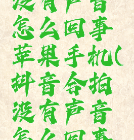 抖音合拍没有声音怎么回事苹果手机(抖音合拍没有声音怎么回事苹果手机)