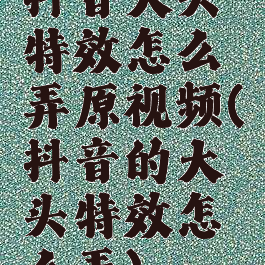抖音大头特效怎么弄原视频(抖音的大头特效怎么弄)