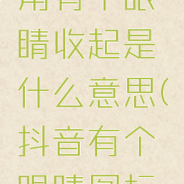 抖音左下角有个眼睛收起是什么意思(抖音有个眼睛图标是什么)