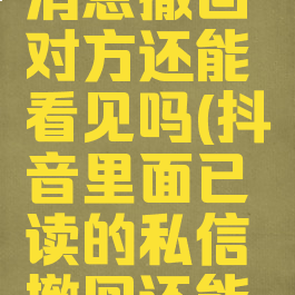 抖音已读消息撤回对方还能看见吗(抖音里面已读的私信撤回还能不能看到)