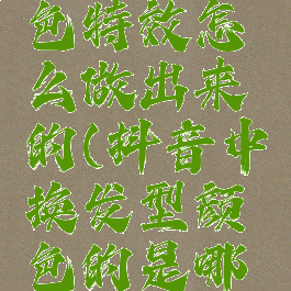 抖音换发色特效怎么做出来的(抖音中换发型颜色的是哪一个特效)