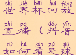 抖音怎么看世界杯回放直播(抖音如何看足球直播)