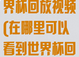 抖音怎么看世界杯回放视频(在哪里可以看到世界杯回放)