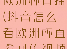 抖音怎么看欧洲杯直播(抖音怎么看欧洲杯直播回放视频)