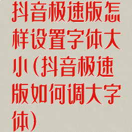 抖音极速版怎样设置字体大小(抖音极速版如何调大字体)