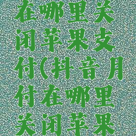 抖音月付在哪里关闭苹果支付(抖音月付在哪里关闭苹果支付)