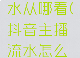 抖音月流水从哪看(抖音主播流水怎么查)